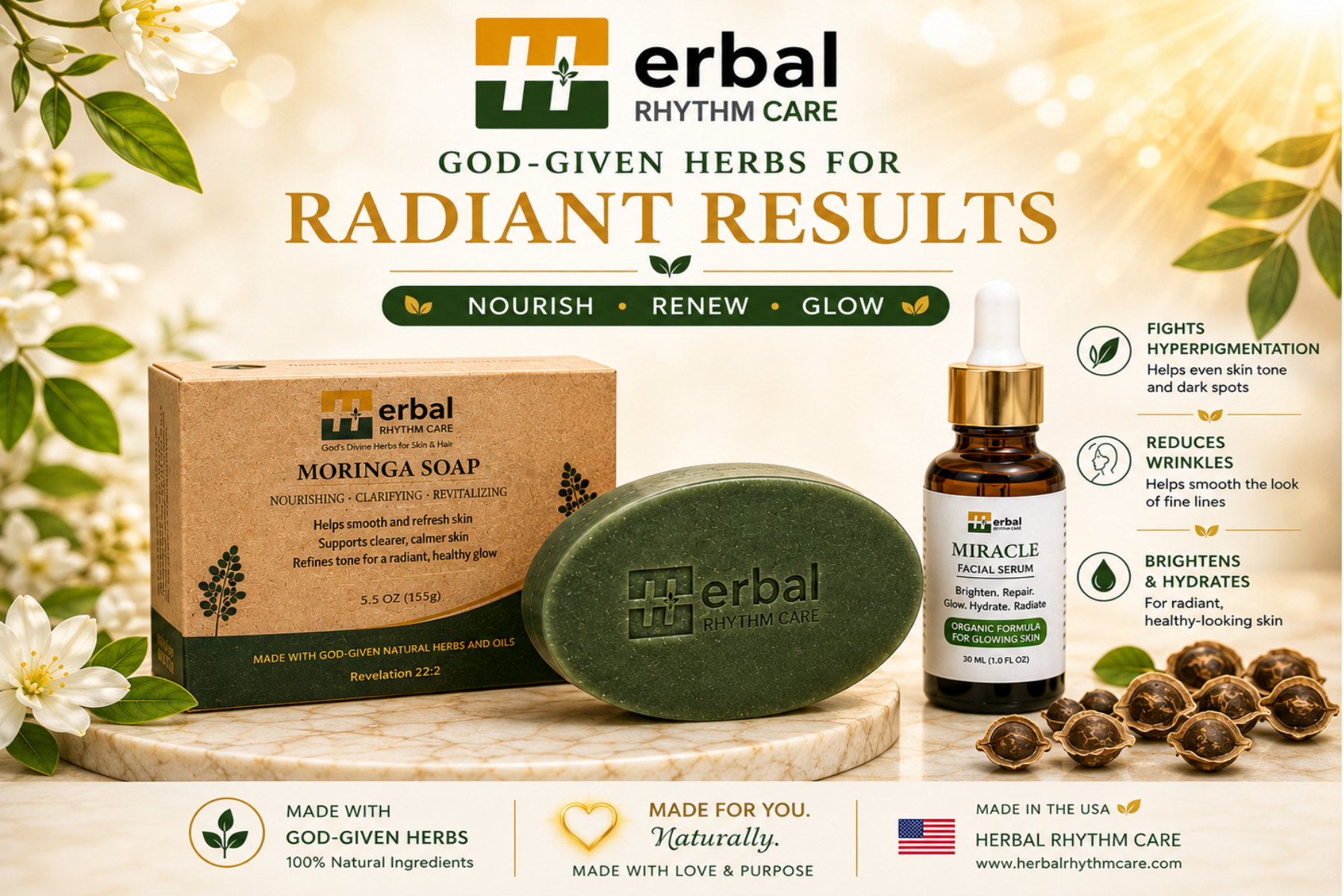 LARGE MORINGA SOAP & MIRACLE SERUM - Image 2
